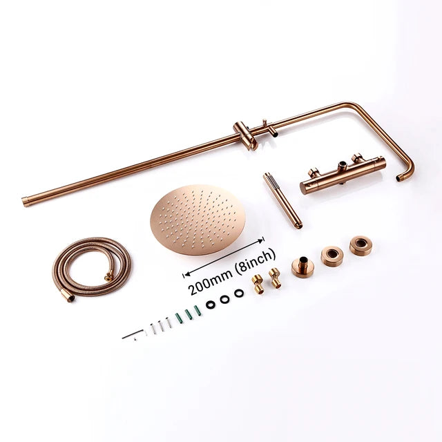 ShowerEase - Wall-Mounted Thermostatic Valve System, Brass Shower Set