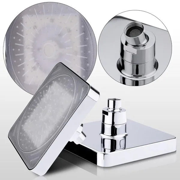 ShowerEase Square LED Shower Head Bathroom Rainfall
