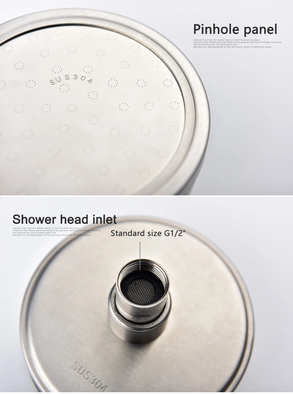 ShowerEase Stainless Steel Fixed / Handled Shower Head