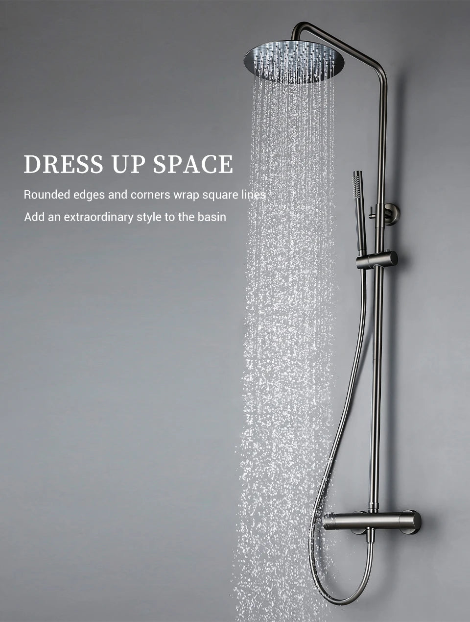 ShowerEase - Wall-Mounted Thermostatic Valve System, Brass Shower Set