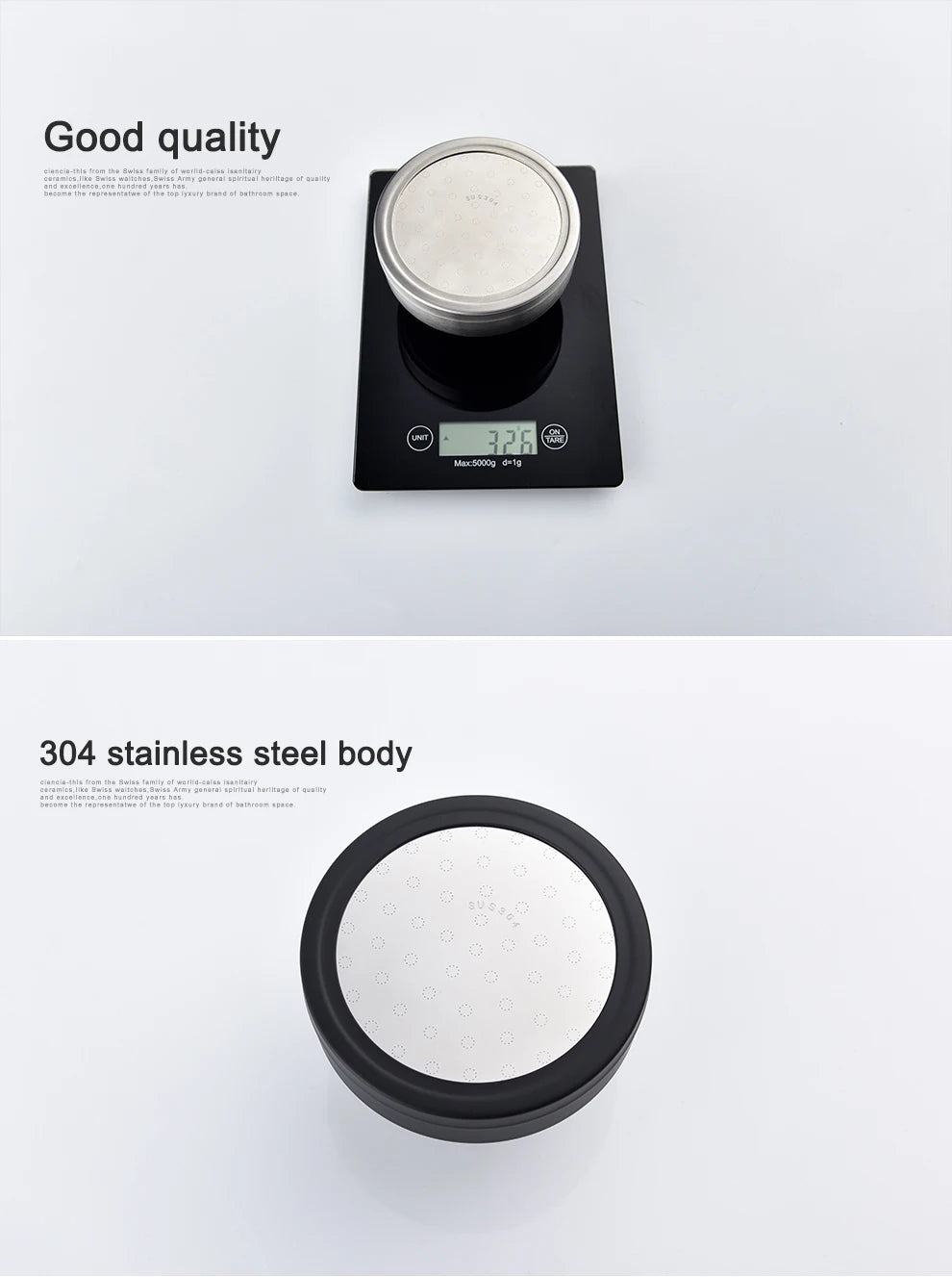 ShowerEase Stainless Steel Fixed / Handled Shower Head