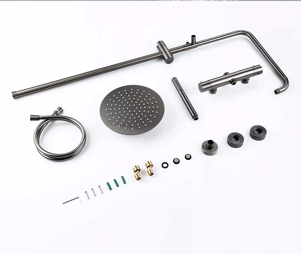 ShowerEase - Wall-Mounted Thermostatic Valve System, Brass Shower Set