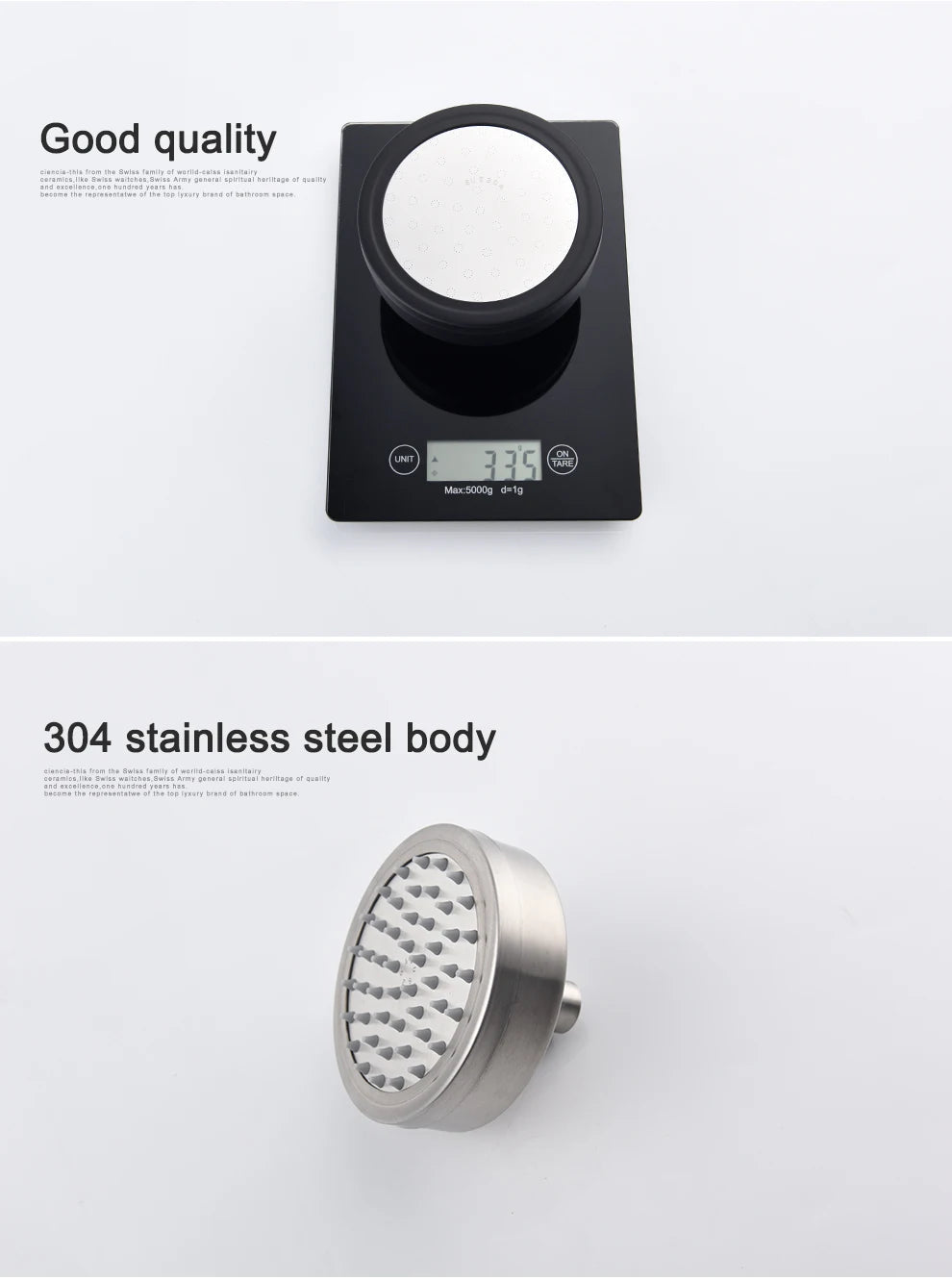 ShowerEase Stainless Steel Fixed / Handled Shower Head