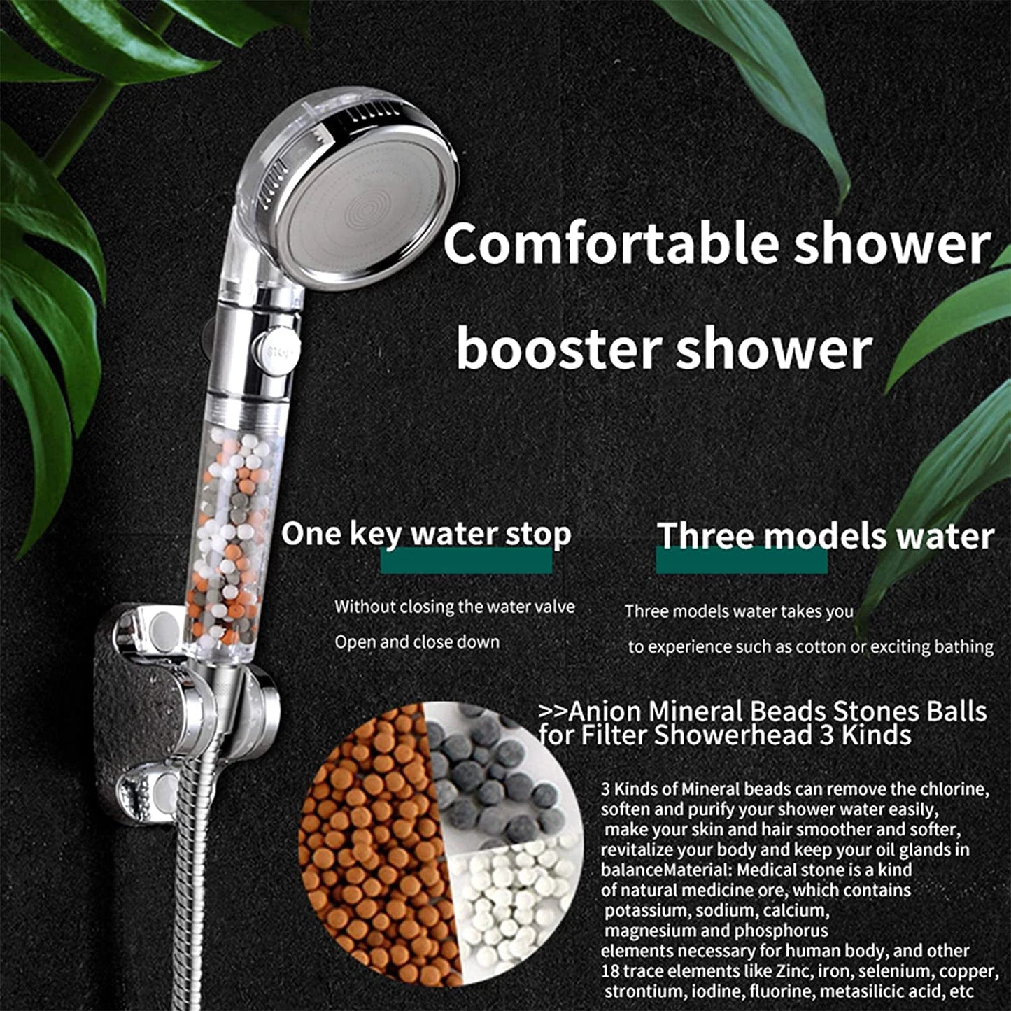 ShowerEase Mineral Beads Shower Head