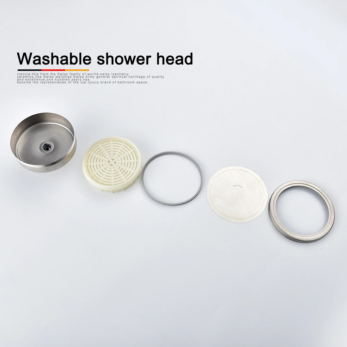 ShowerEase Stainless Steel Fixed / Handled Shower Head