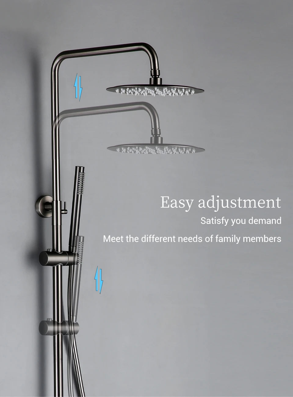 ShowerEase - Wall-Mounted Thermostatic Valve System, Brass Shower Set