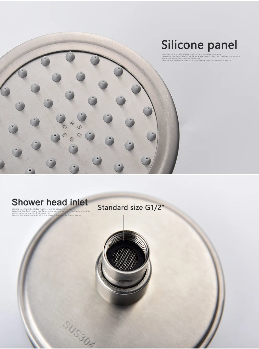 ShowerEase Stainless Steel Fixed / Handled Shower Head
