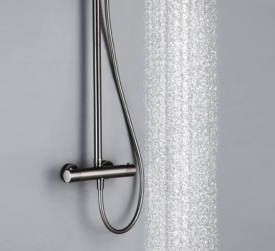ShowerEase - Wall-Mounted Thermostatic Valve System, Brass Shower Set
