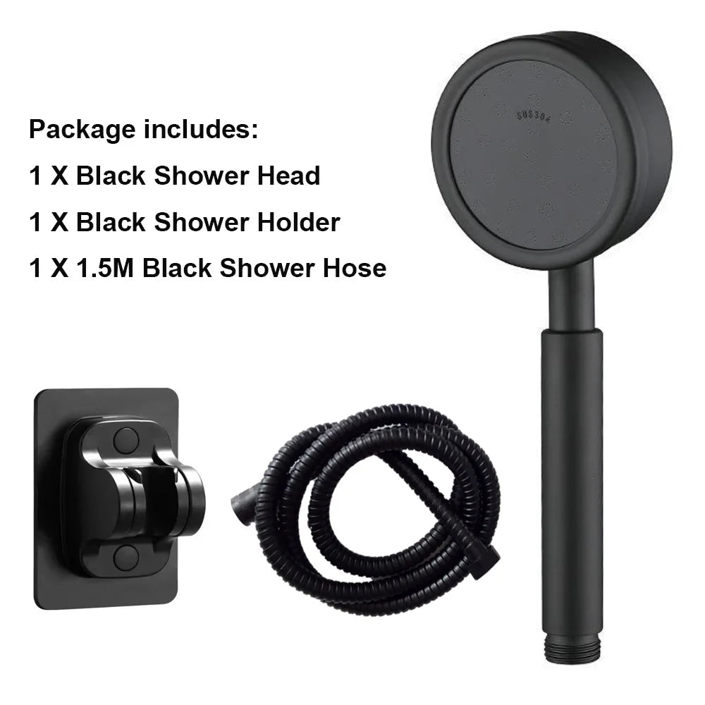 ShowerEase Stainless Steel Handheld Shower Set: Head, Holder & Hose