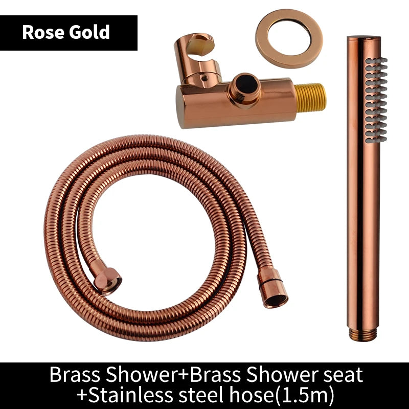 ShowerEase Solid Brass Hand Shower Kit – Wall Mount Sprayer Set with Hose