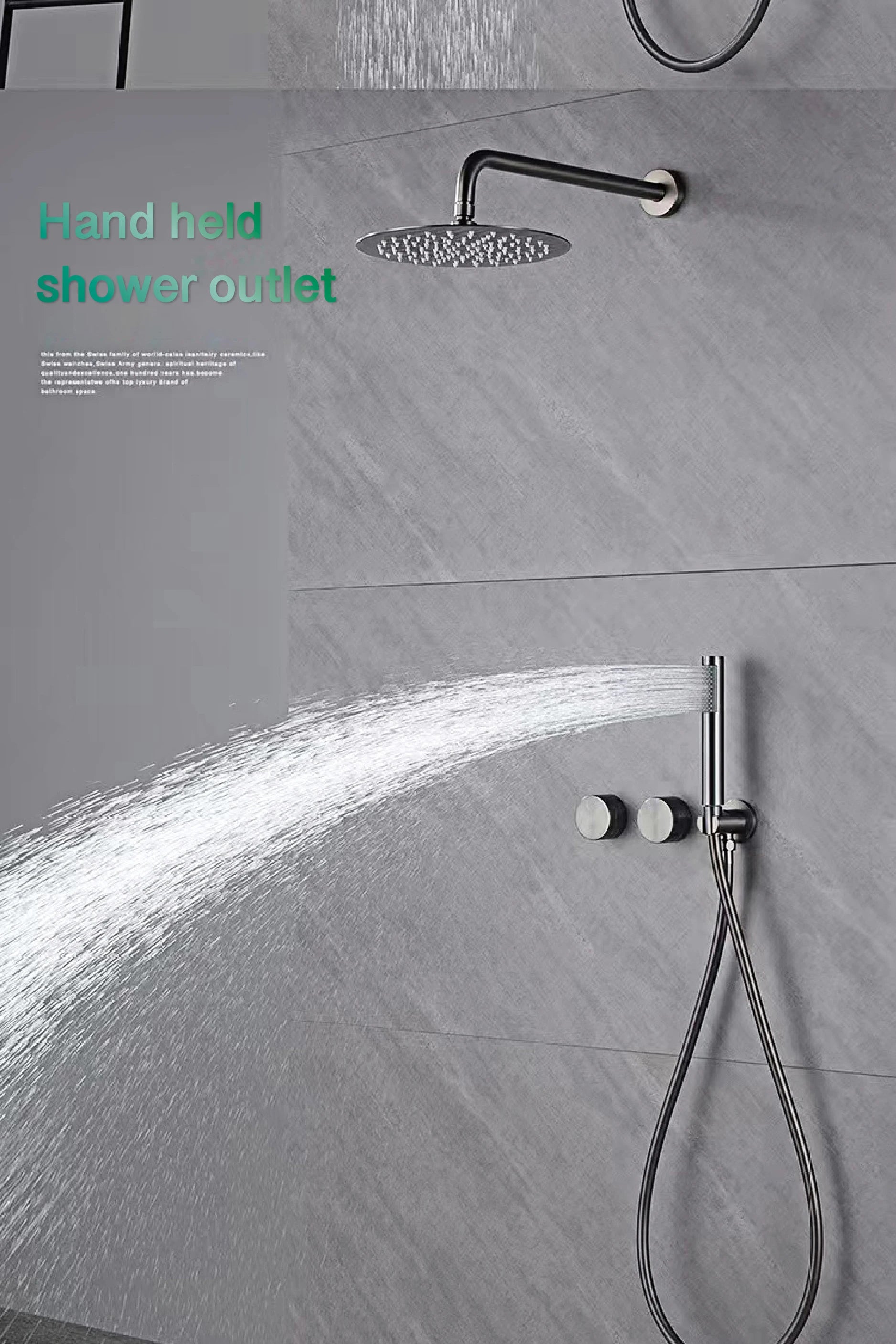 ShowerEase Luxury Gun Brass Shower System – Dual Handle Design