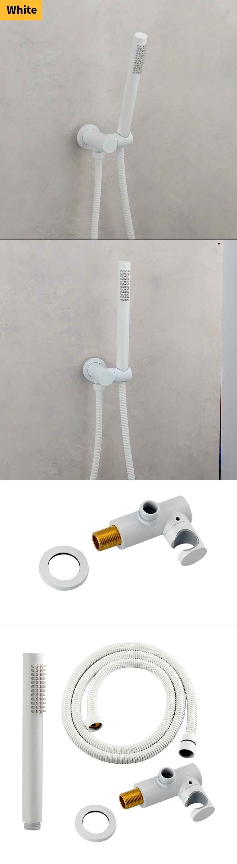 ShowerEase Solid Brass Hand Shower Kit – Wall Mount Sprayer Set with Hose
