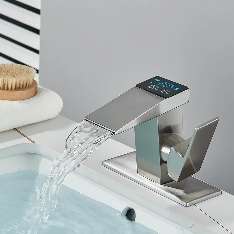 ShowerEase Smart Digital Display Basin Faucet with LED Temperature Sensing