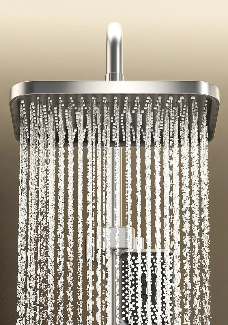 ShowerEase Piano Key Shower System – LED Digital Display, Brass Faucet