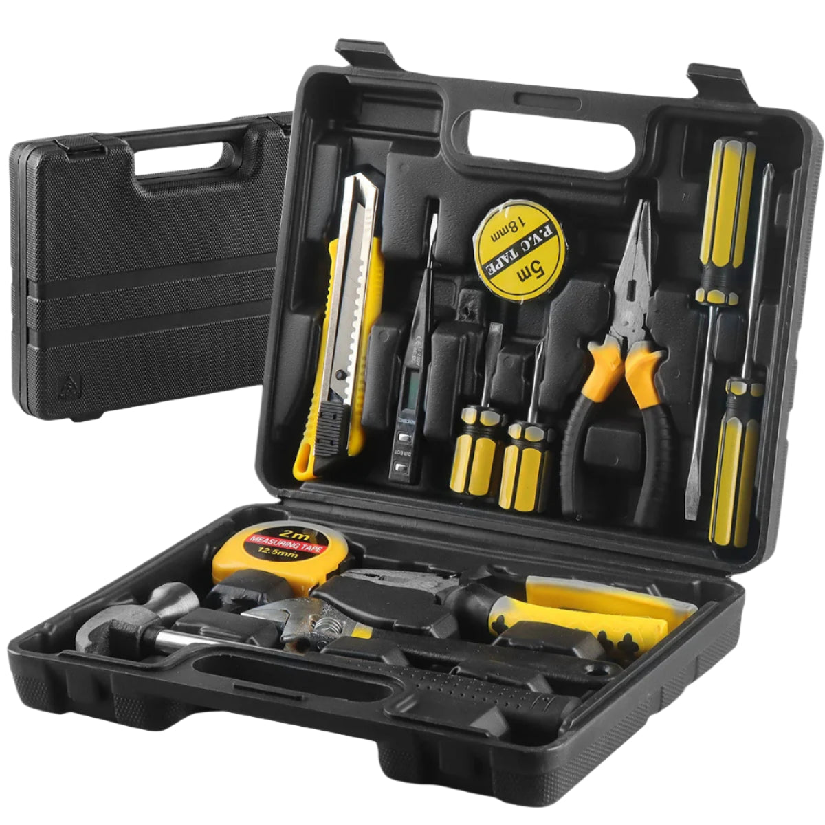 ShowerEase General Household Tool Set – Hand Tools with Plastic Toolbox