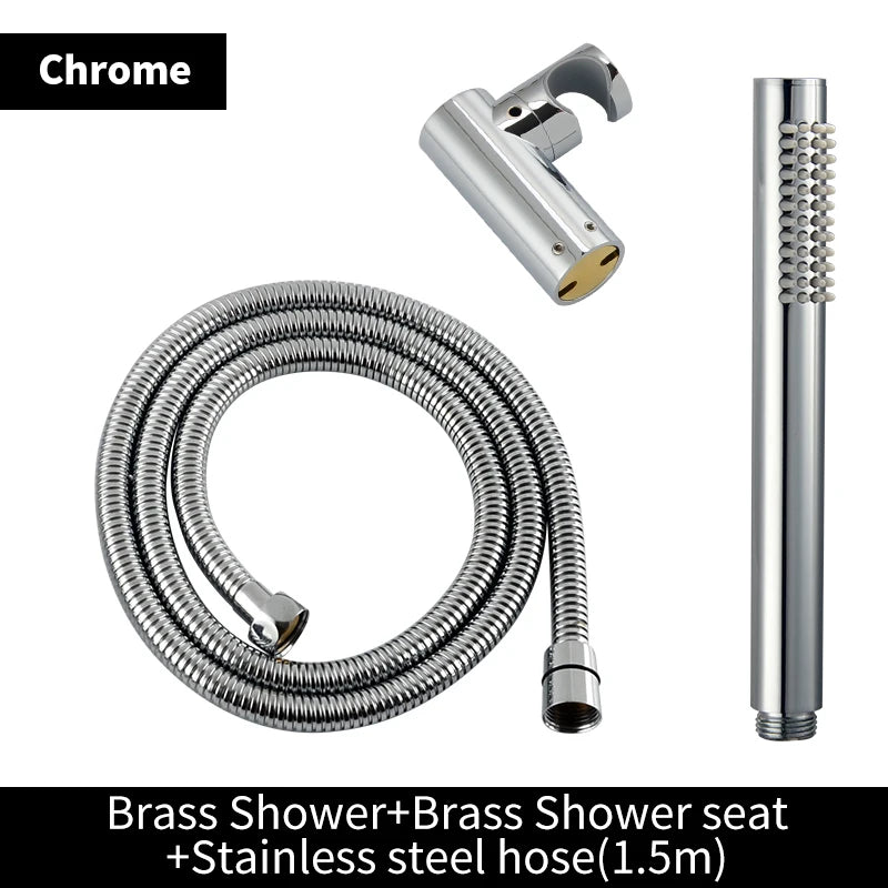 ShowerEase Solid Brass Hand Shower Kit – Wall Mount Sprayer Set with Hose