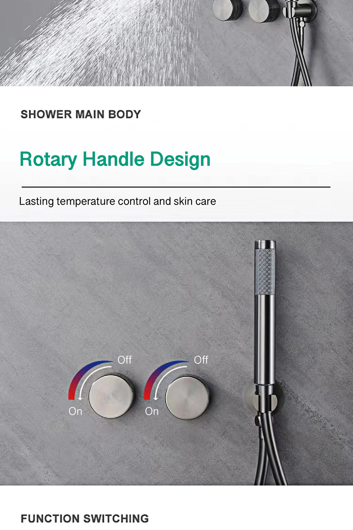 ShowerEase Luxury Gun Brass Shower System – Dual Handle Design