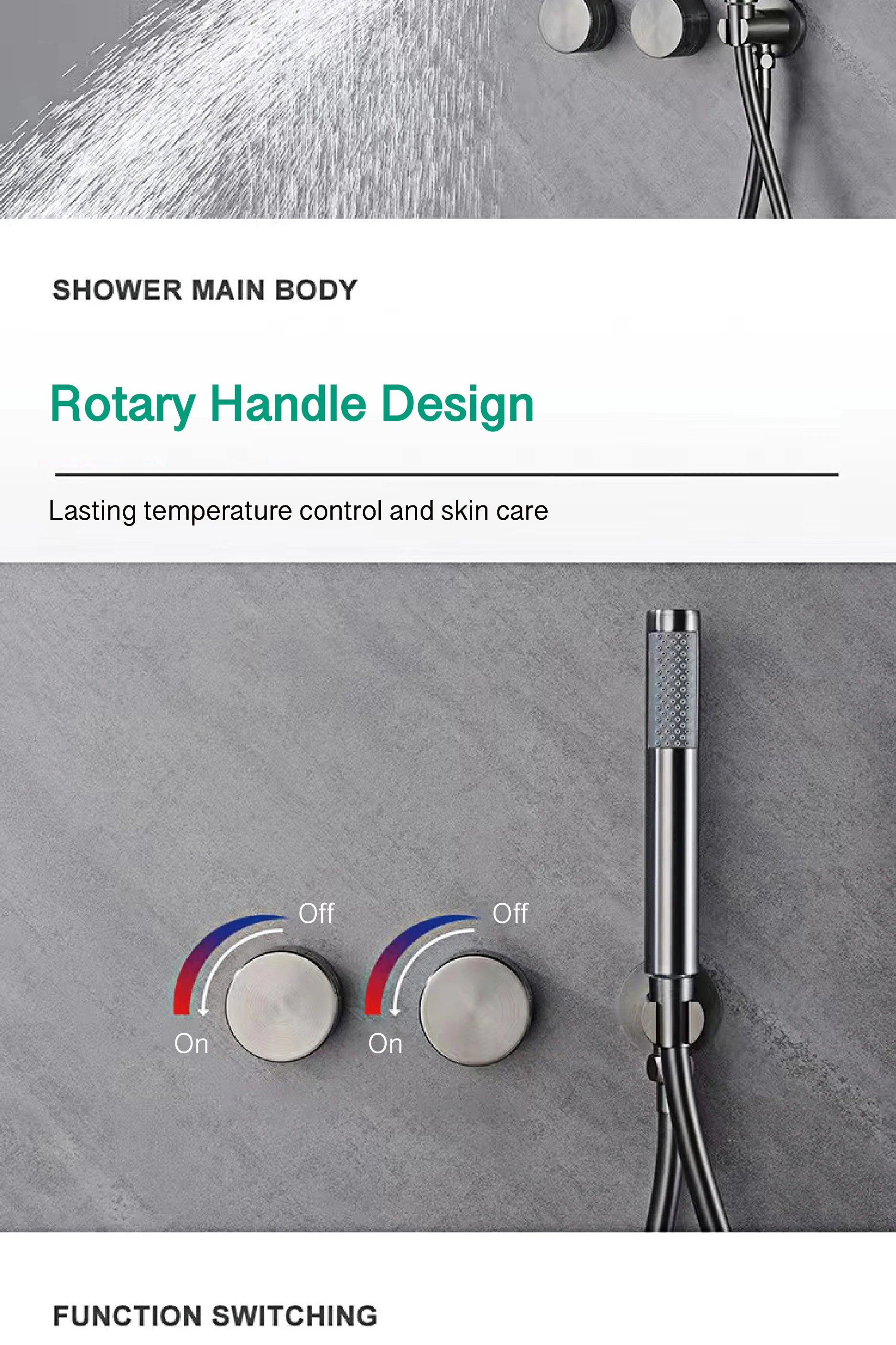 ShowerEase Luxury Gun Brass Shower System – Dual Handle Design