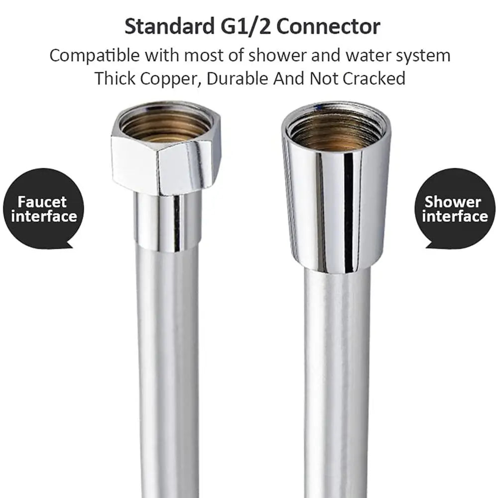ShowerEase Stainless Steel and PVC Shower Hoses - 1-3M