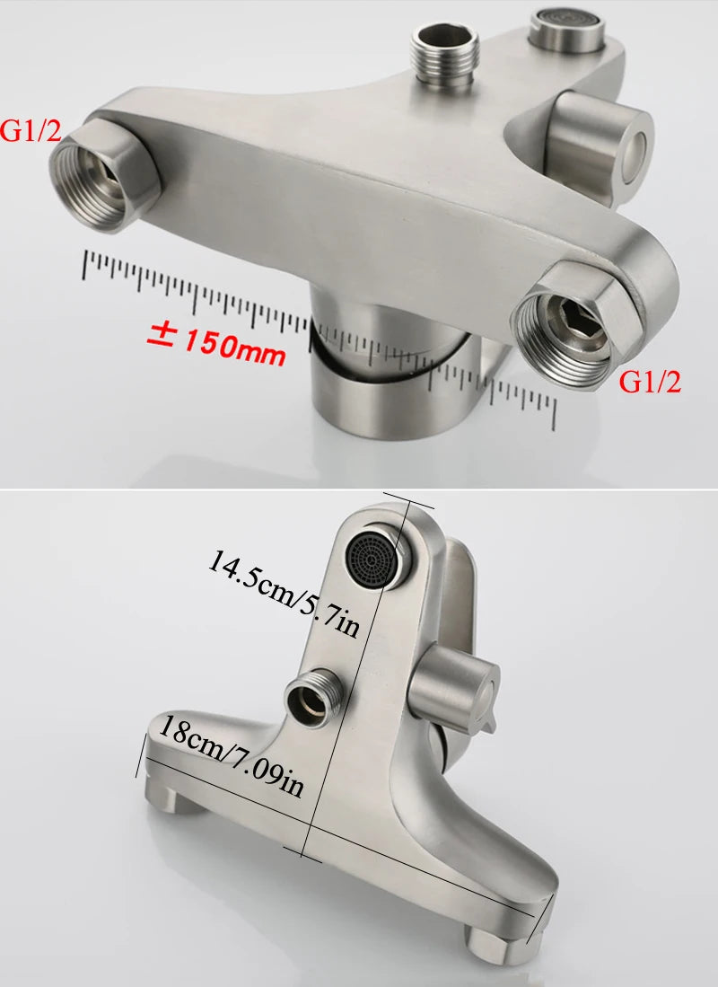 ShowerEase Wall Mounted Shower Faucet with Rotary or Pull-Up Diverter