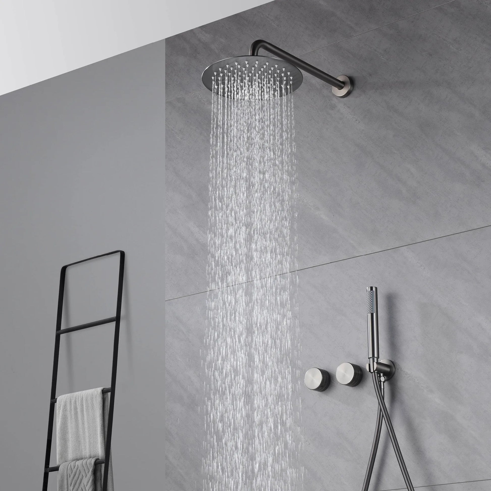 ShowerEase Luxury Gun Brass Shower System – Dual Handle Design