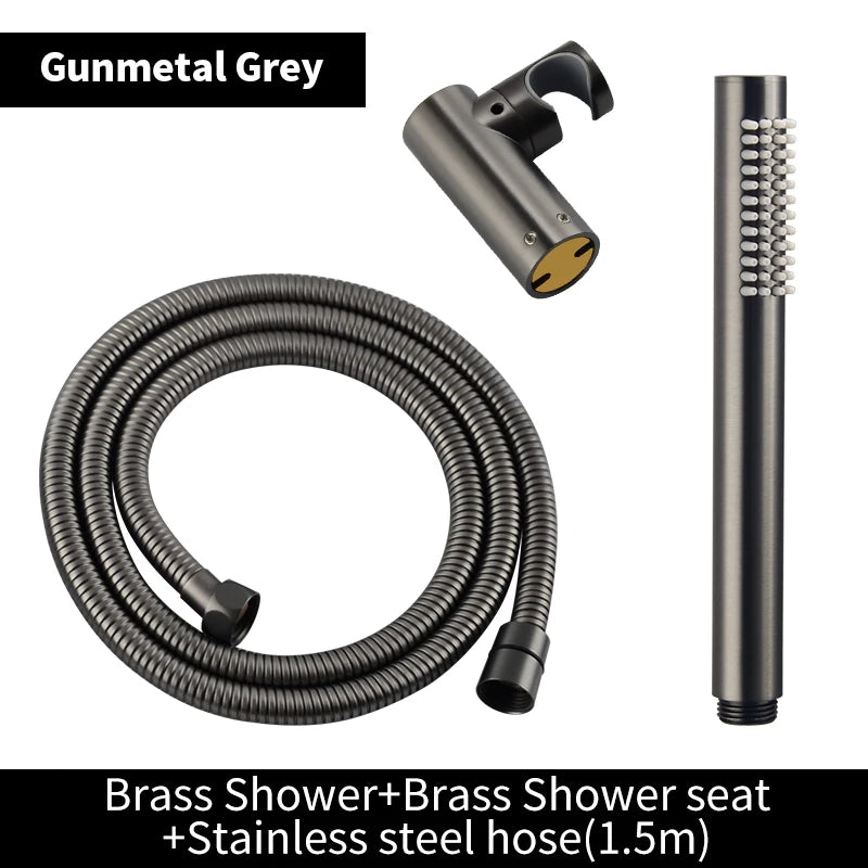 ShowerEase Solid Brass Hand Shower Kit – Wall Mount Sprayer Set with Hose