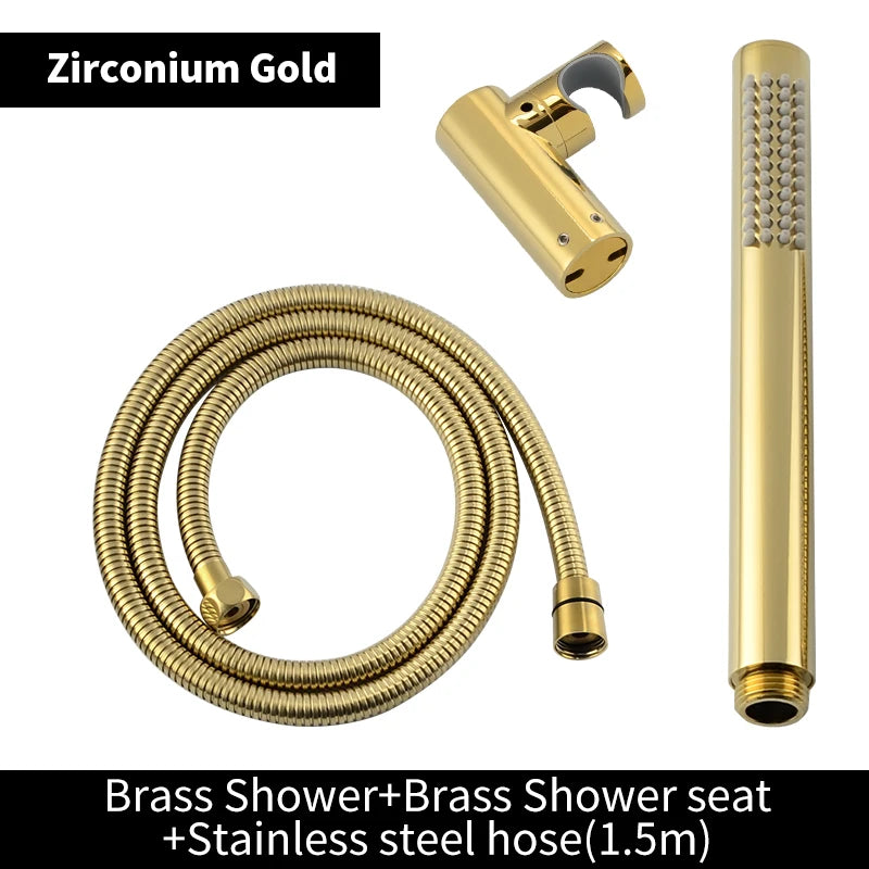 ShowerEase Solid Brass Hand Shower Kit – Wall Mount Sprayer Set with Hose
