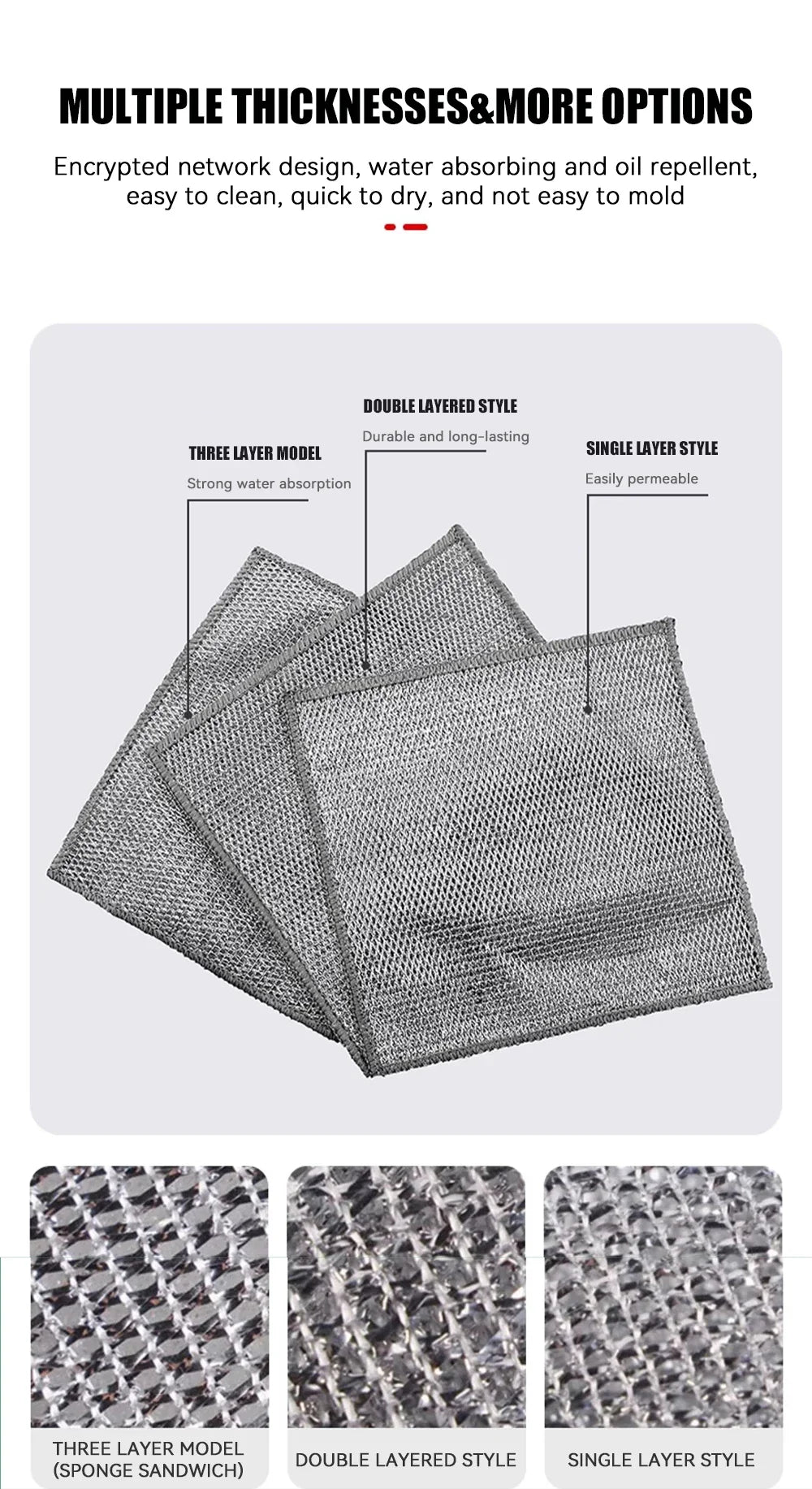 ShowerEase Magic Dishcloth - Silver Wire Cleaning Cloth