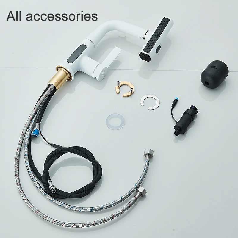 ShowerEase Temperature Digital Faucet – Pull-Out, 3-Way Sprayer