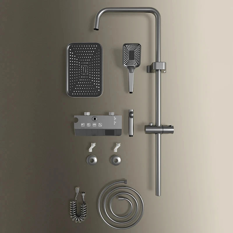ShowerEase Piano Key Shower System – LED Digital Display, Brass Faucet
