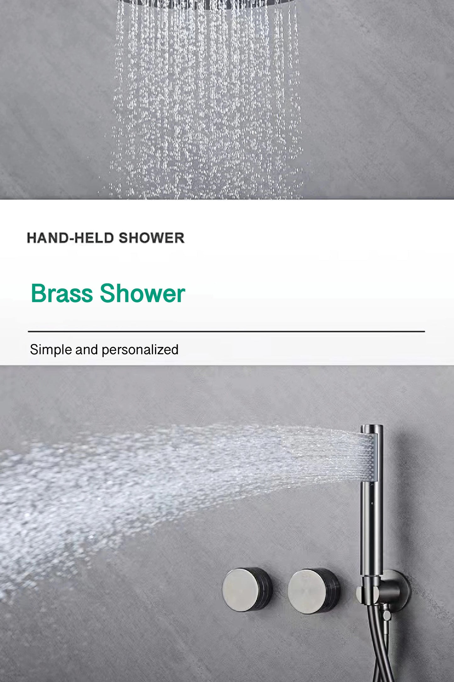 ShowerEase Luxury Gun Brass Shower System – Dual Handle Design