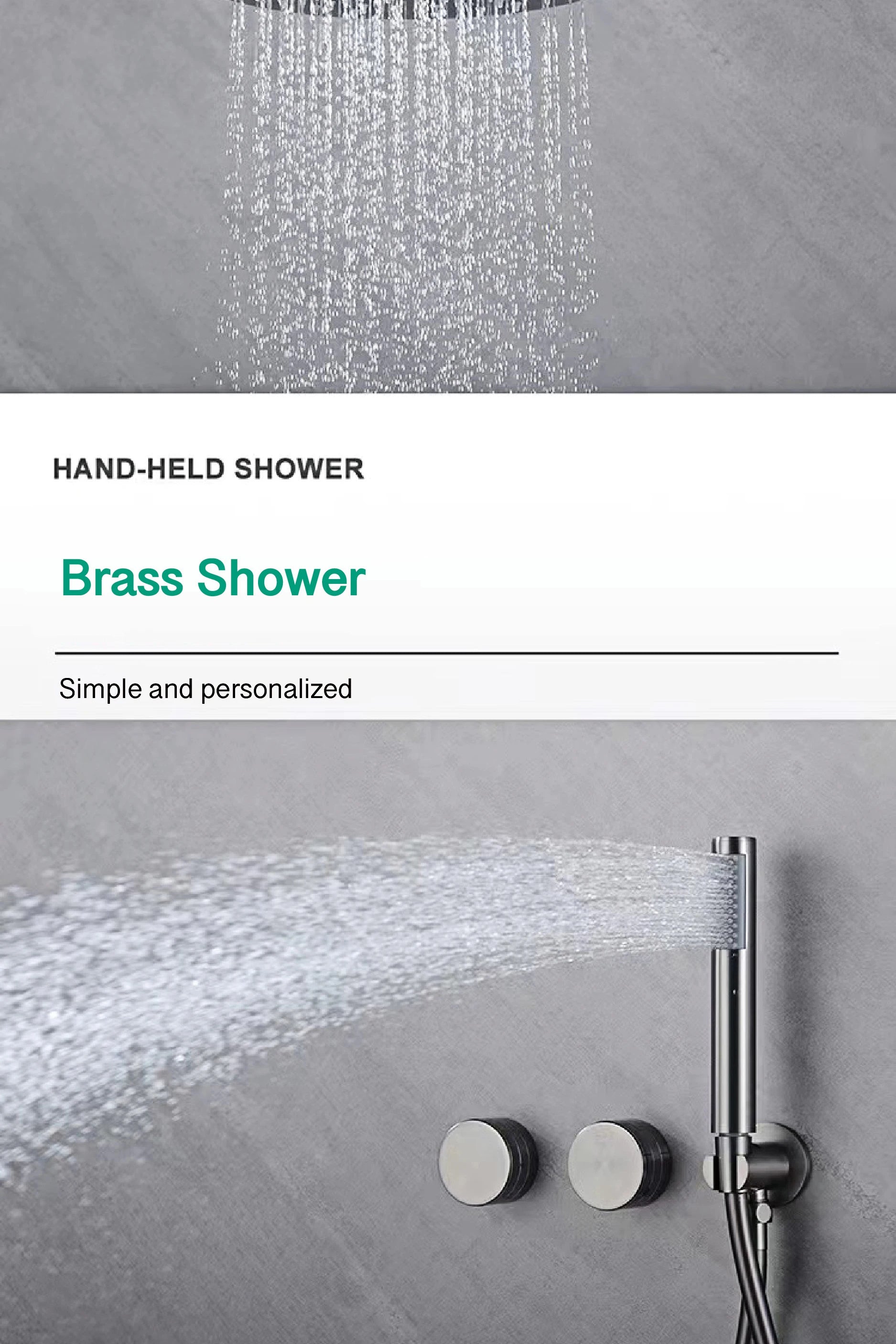 ShowerEase Luxury Gun Brass Shower System – Dual Handle Design
