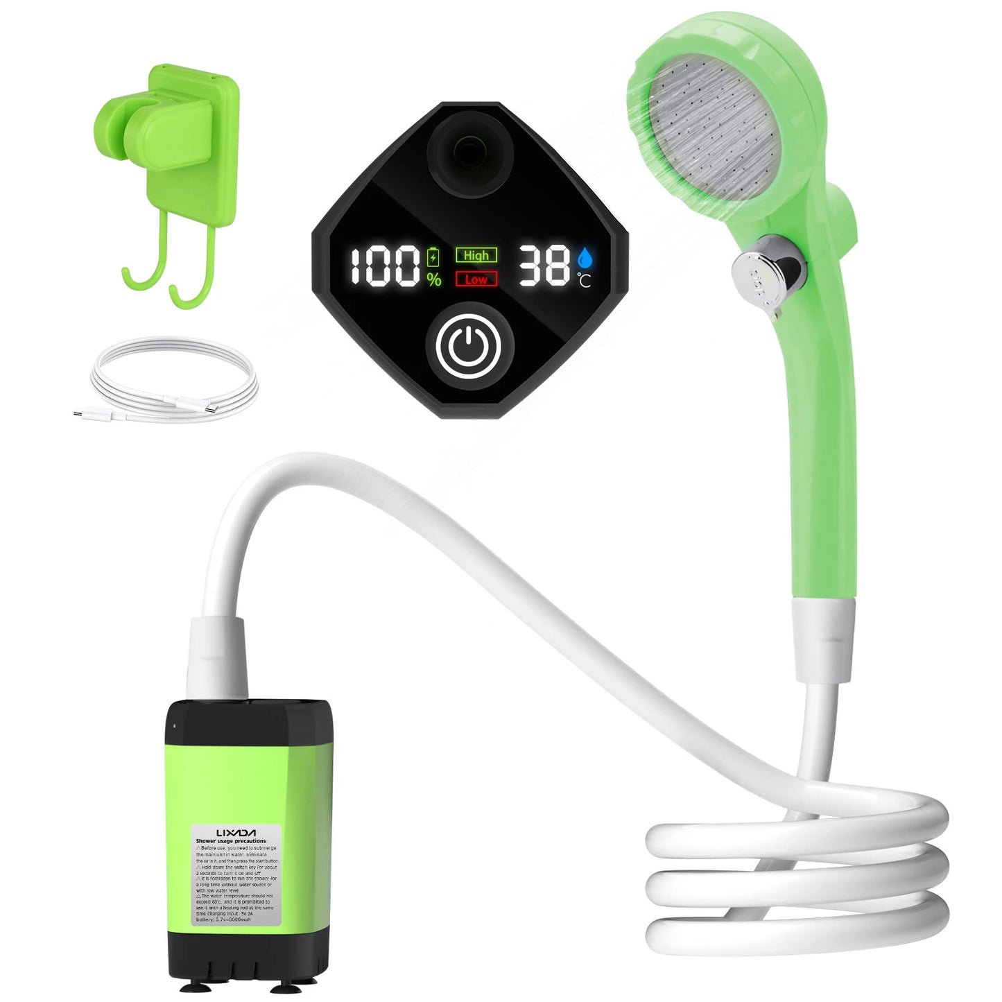 ShowerEase Portable Camping Shower Pump – Digital Display