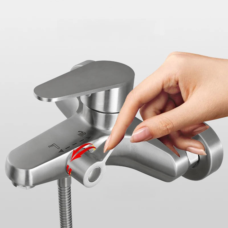 ShowerEase Wall Mounted Shower Faucet with Rotary or Pull-Up Diverter
