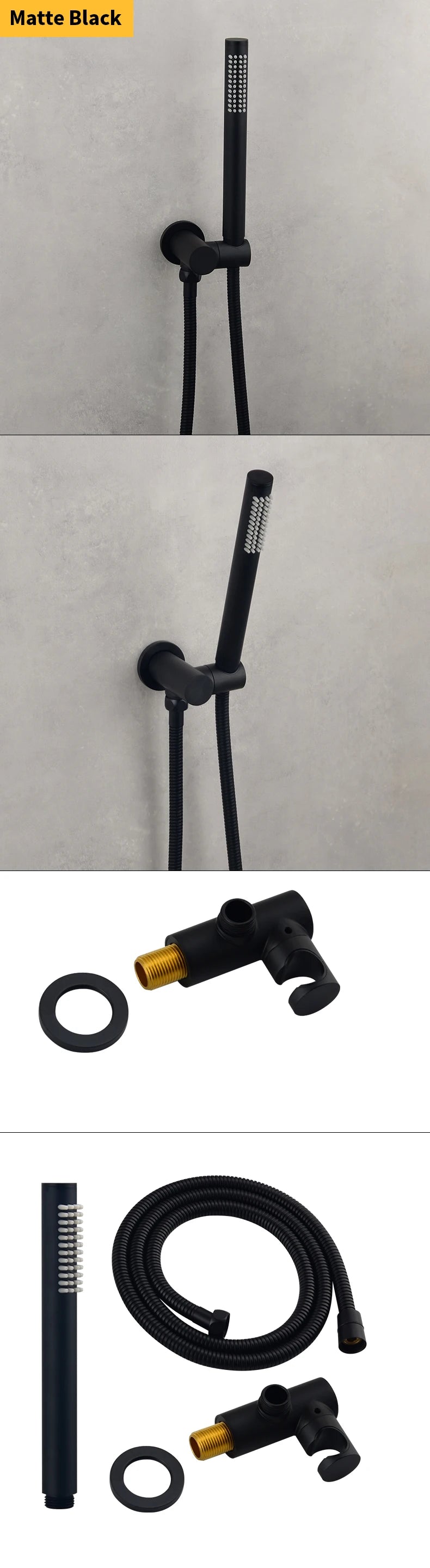 ShowerEase Solid Brass Hand Shower Kit – Wall Mount Sprayer Set with Hose
