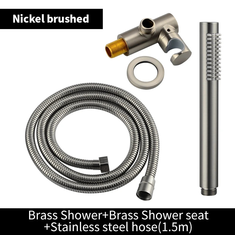 ShowerEase Solid Brass Hand Shower Kit – Wall Mount Sprayer Set with Hose
