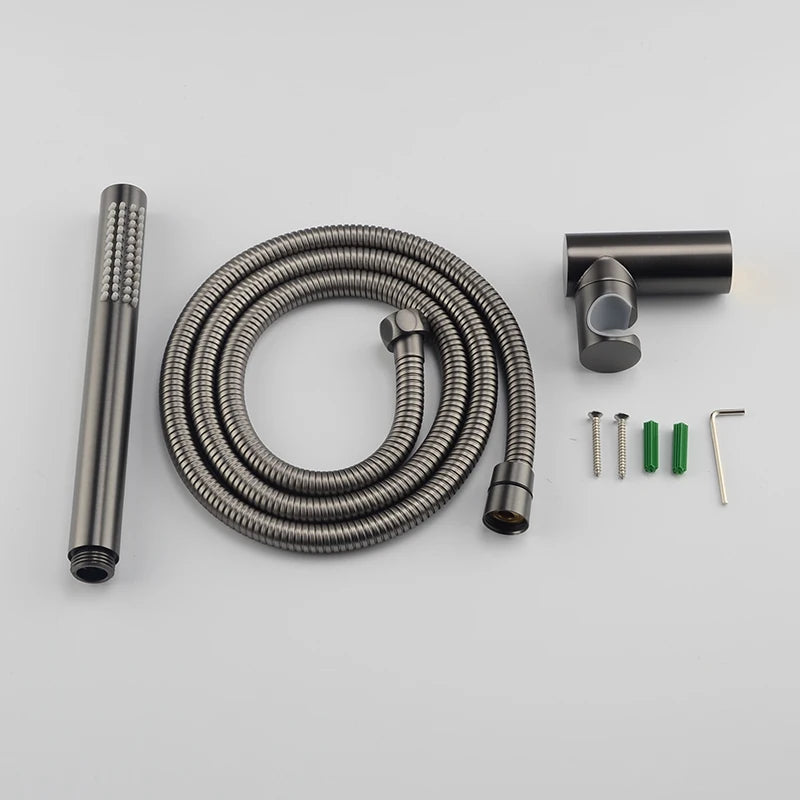 ShowerEase Solid Brass Hand Shower Kit – Wall Mount Sprayer Set with Hose