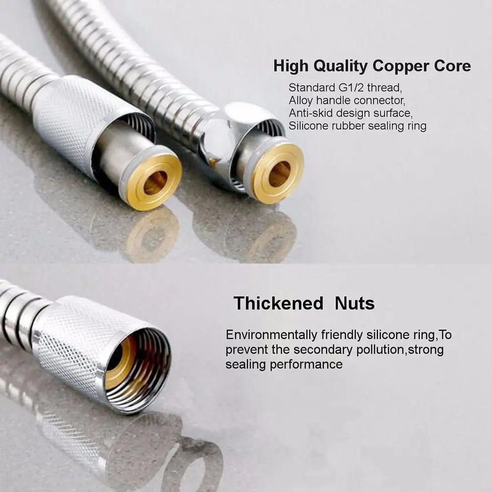 ShowerEase Stainless Steel and PVC Shower Hoses - 1-3M