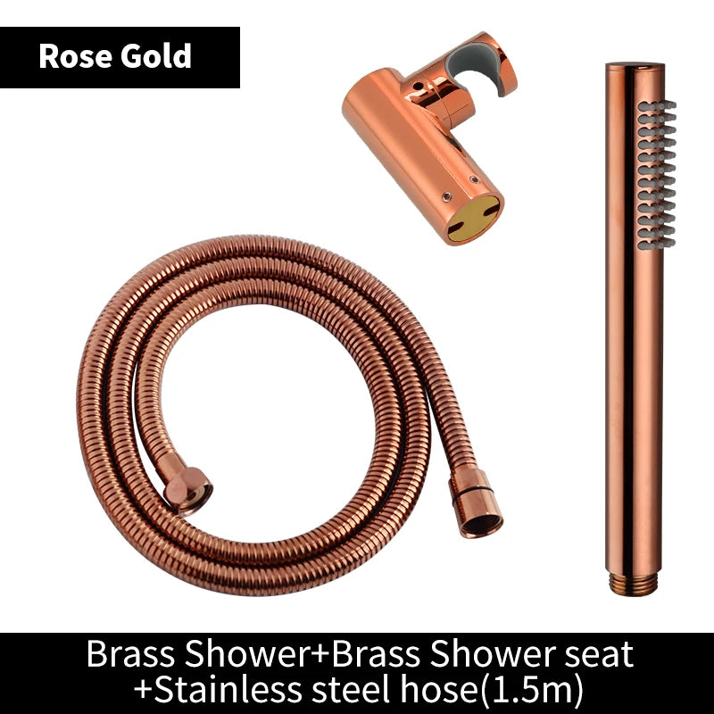 ShowerEase Solid Brass Hand Shower Kit – Wall Mount Sprayer Set with Hose