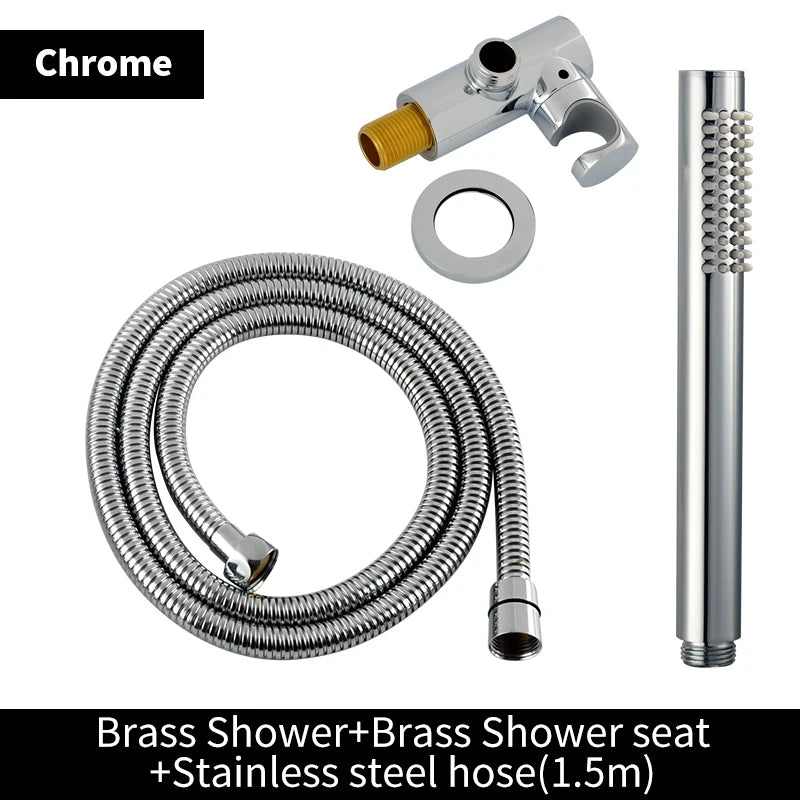 ShowerEase Solid Brass Hand Shower Kit – Wall Mount Sprayer Set with Hose
