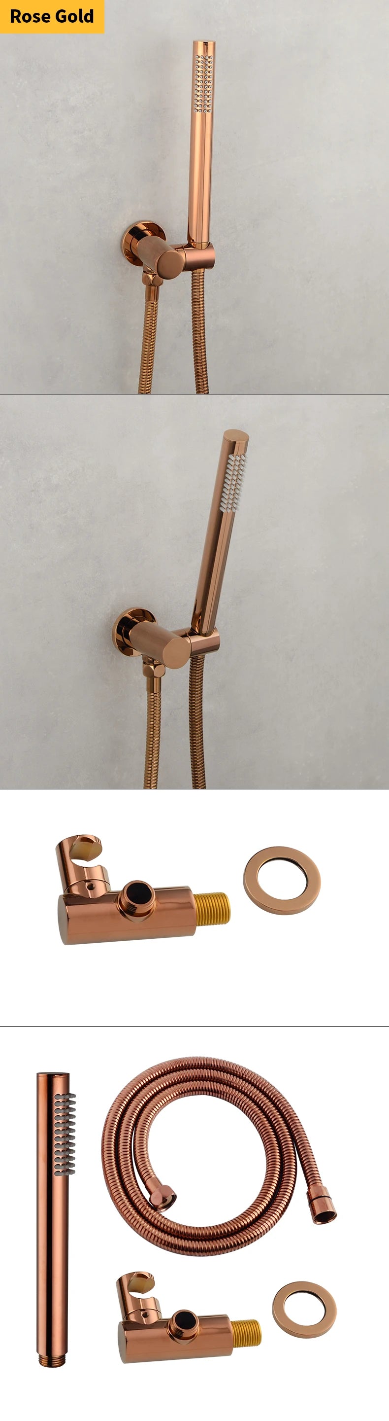 ShowerEase Solid Brass Hand Shower Kit – Wall Mount Sprayer Set with Hose