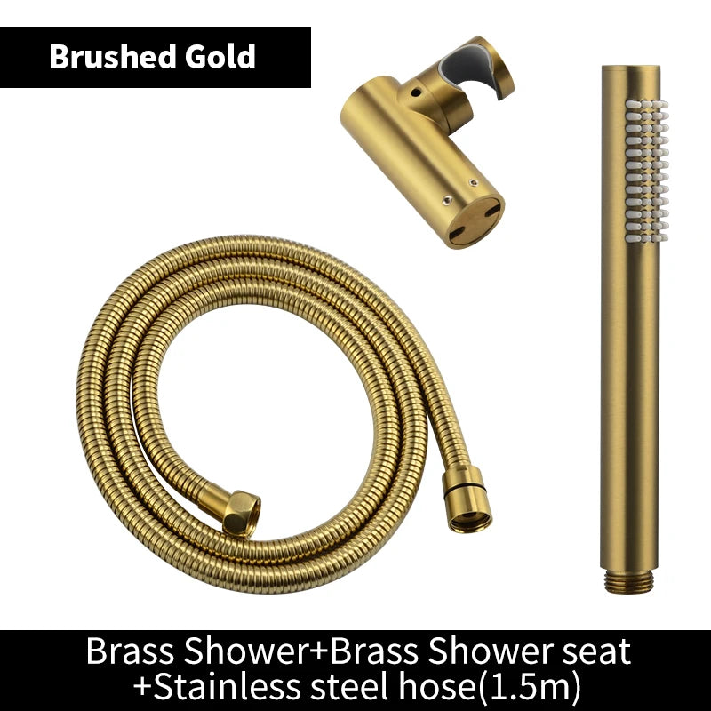 ShowerEase Solid Brass Hand Shower Kit – Wall Mount Sprayer Set with Hose