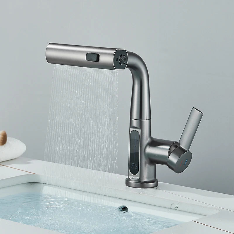 ShowerEase Temperature Digital Faucet – Pull-Out, 3-Way Sprayer