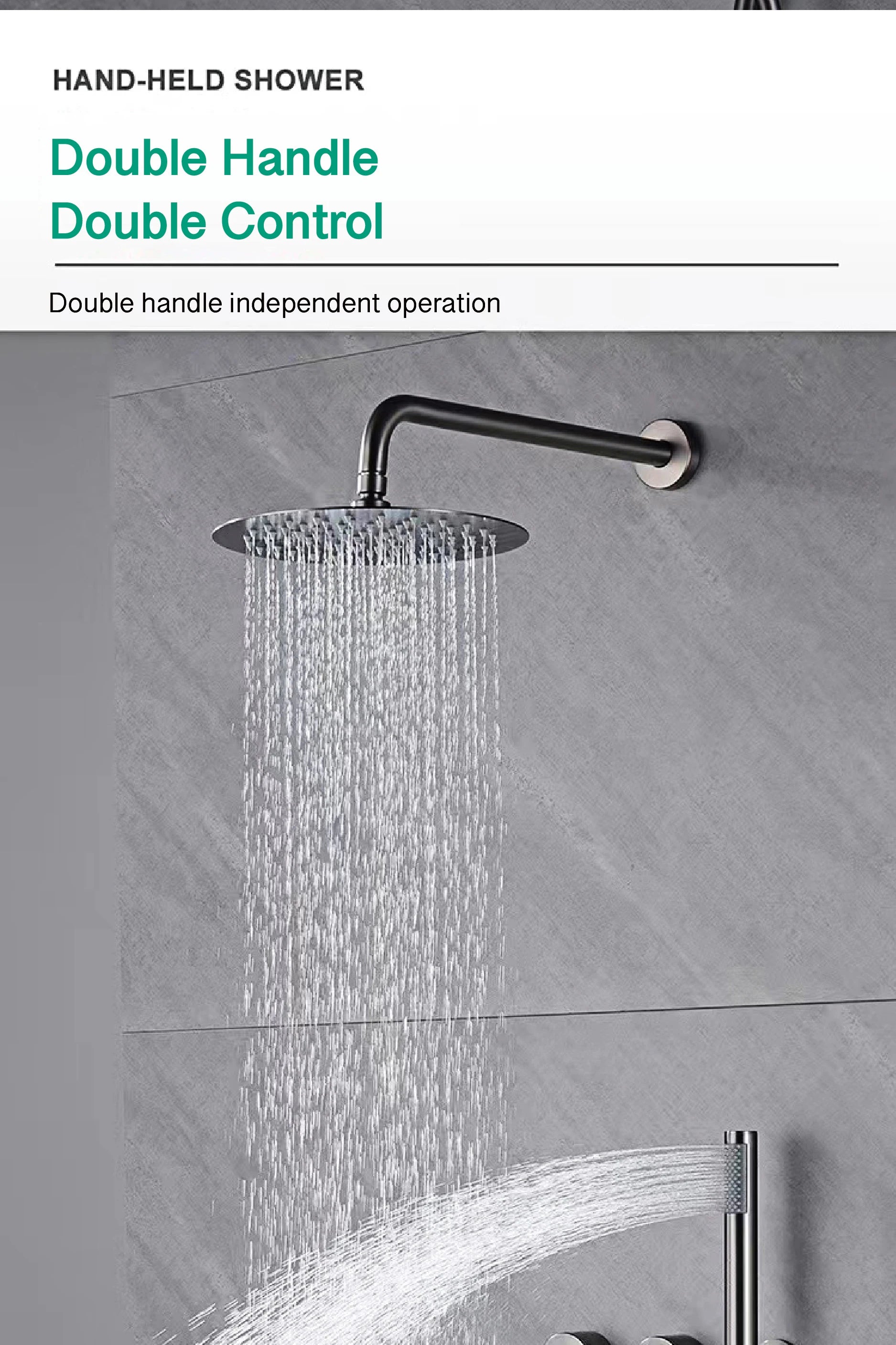 ShowerEase Luxury Gun Brass Shower System – Dual Handle Design