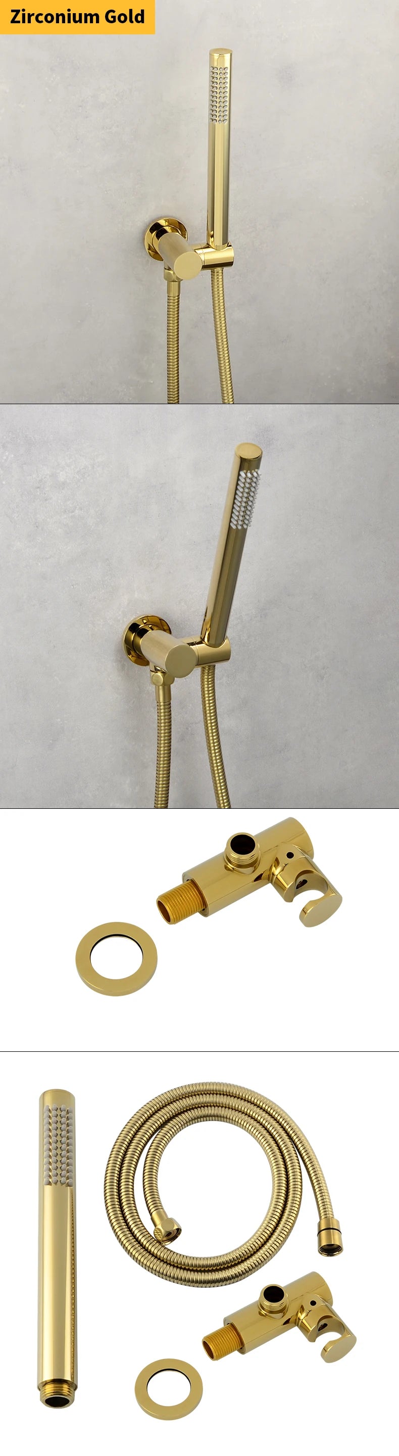 ShowerEase Solid Brass Hand Shower Kit – Wall Mount Sprayer Set with Hose