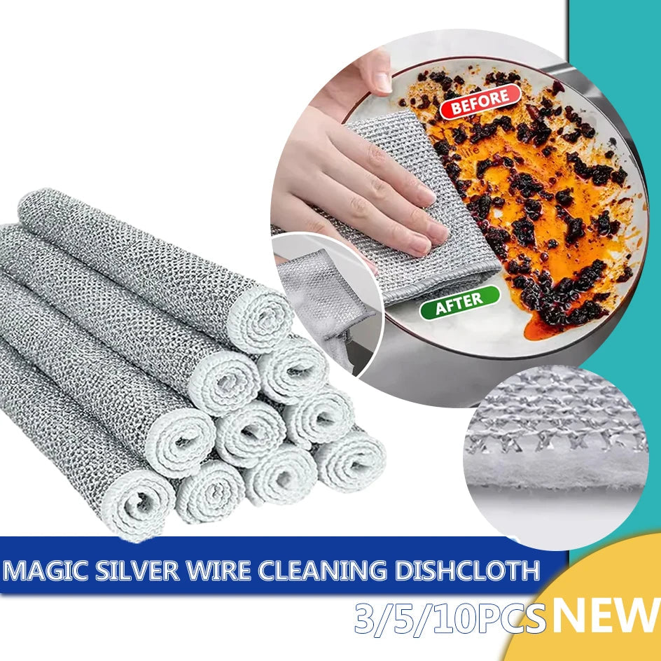 ShowerEase Magic Dishcloth - Silver Wire Cleaning Cloth
