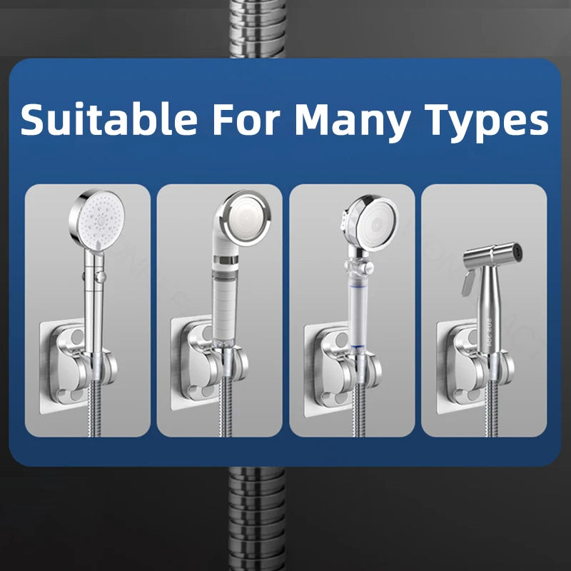 ShowerEase Universal Shower Head Holder - Self Adhesive, 120° Rotation