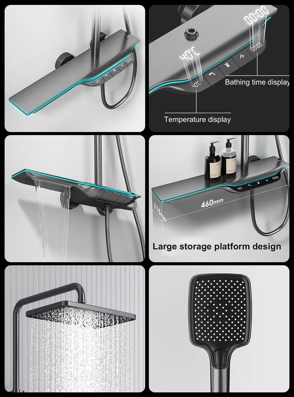 ShowerEase Thermostatic Shower System – Digital Temperature Display
