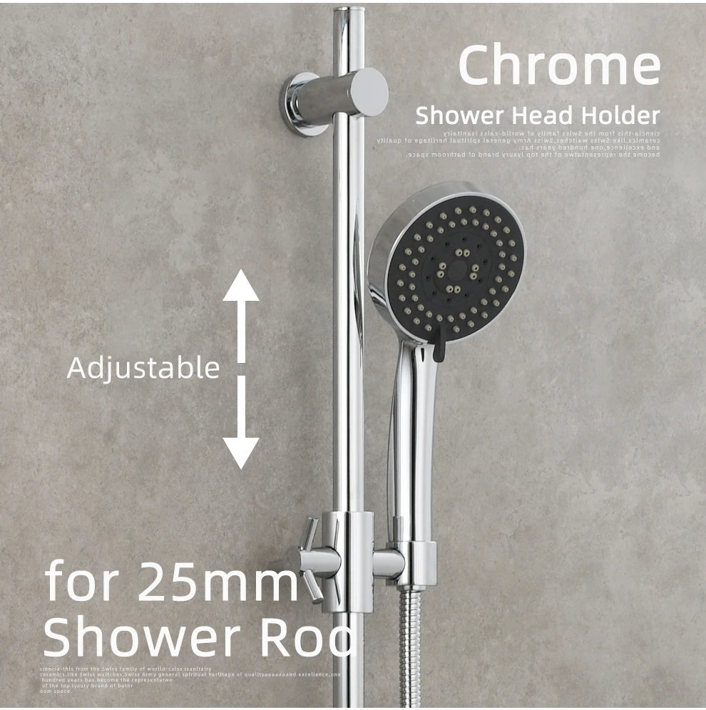 ShowerEase Adjustable Shower Head Holder Bracket for 20-25mm Slide Rod