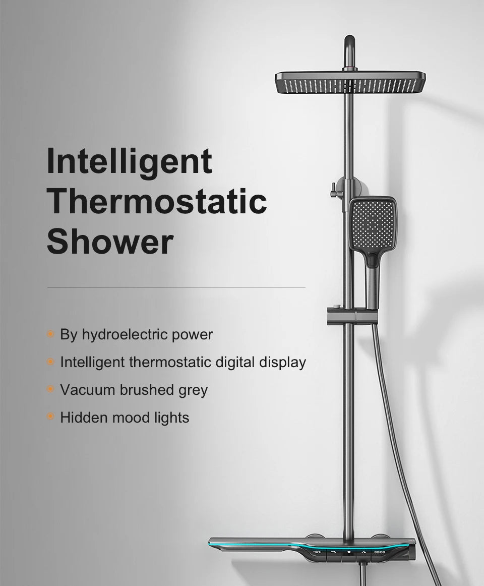 ShowerEase Thermostatic Shower System – Digital Temperature Display